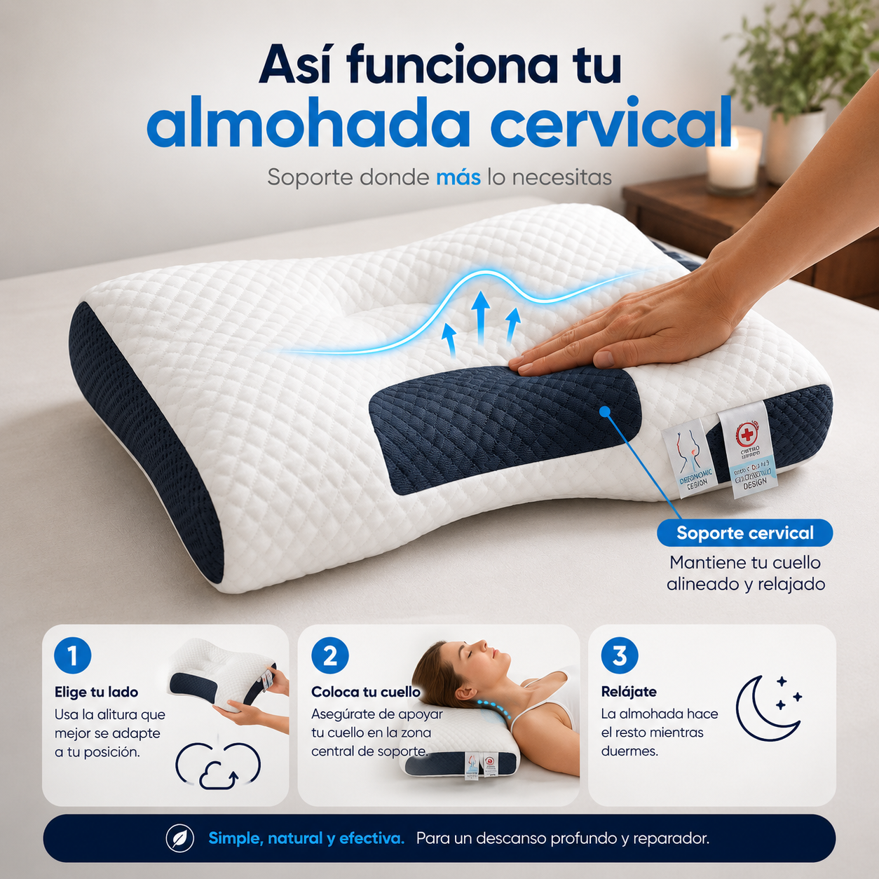 (2X1 ACTIVO HOY) SAFE NECK™ - Almohada para el Dolor de Cuello